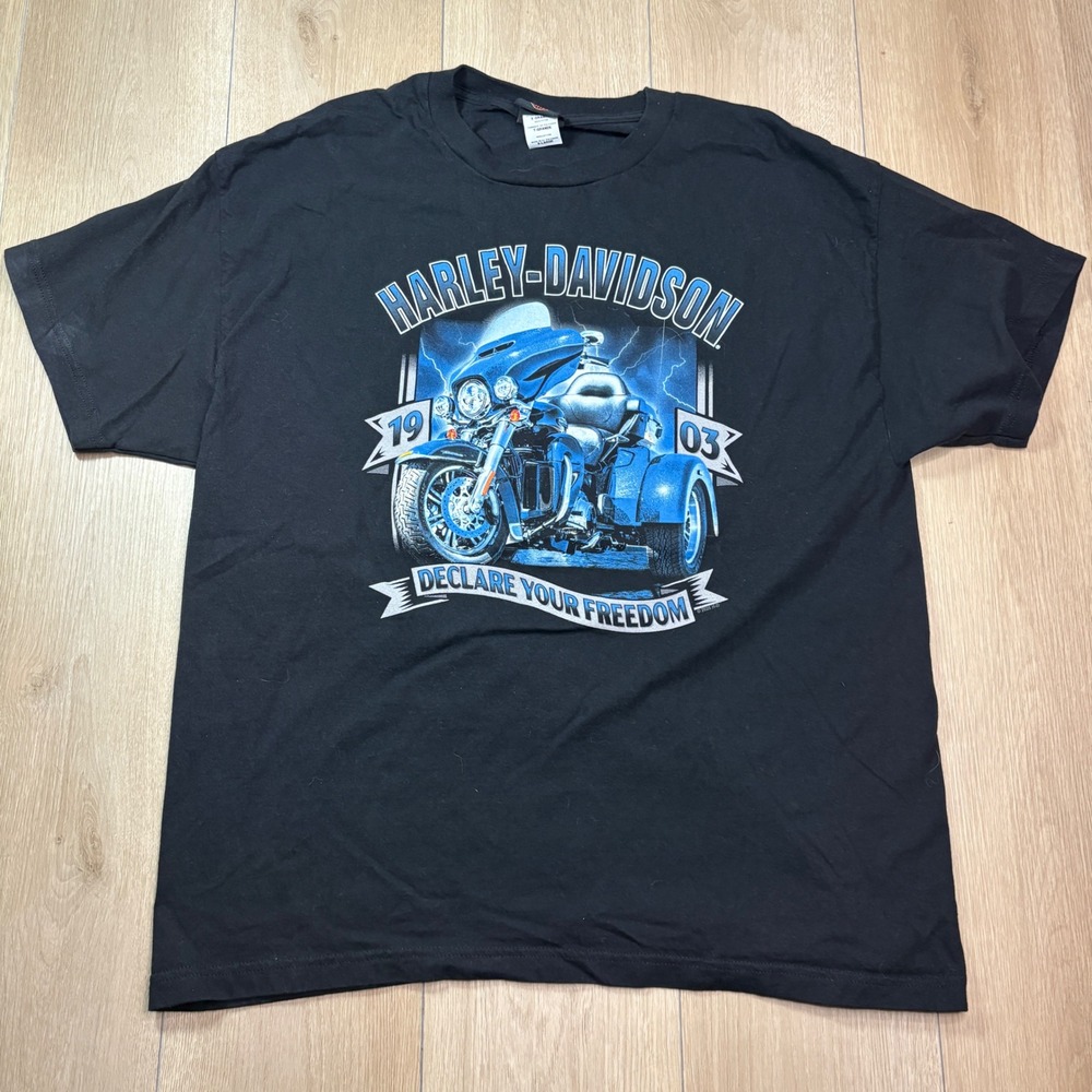 Harley-Davidson Orlando Florida Motorcycle T-Shirt Mens XL Black Graphic Tee